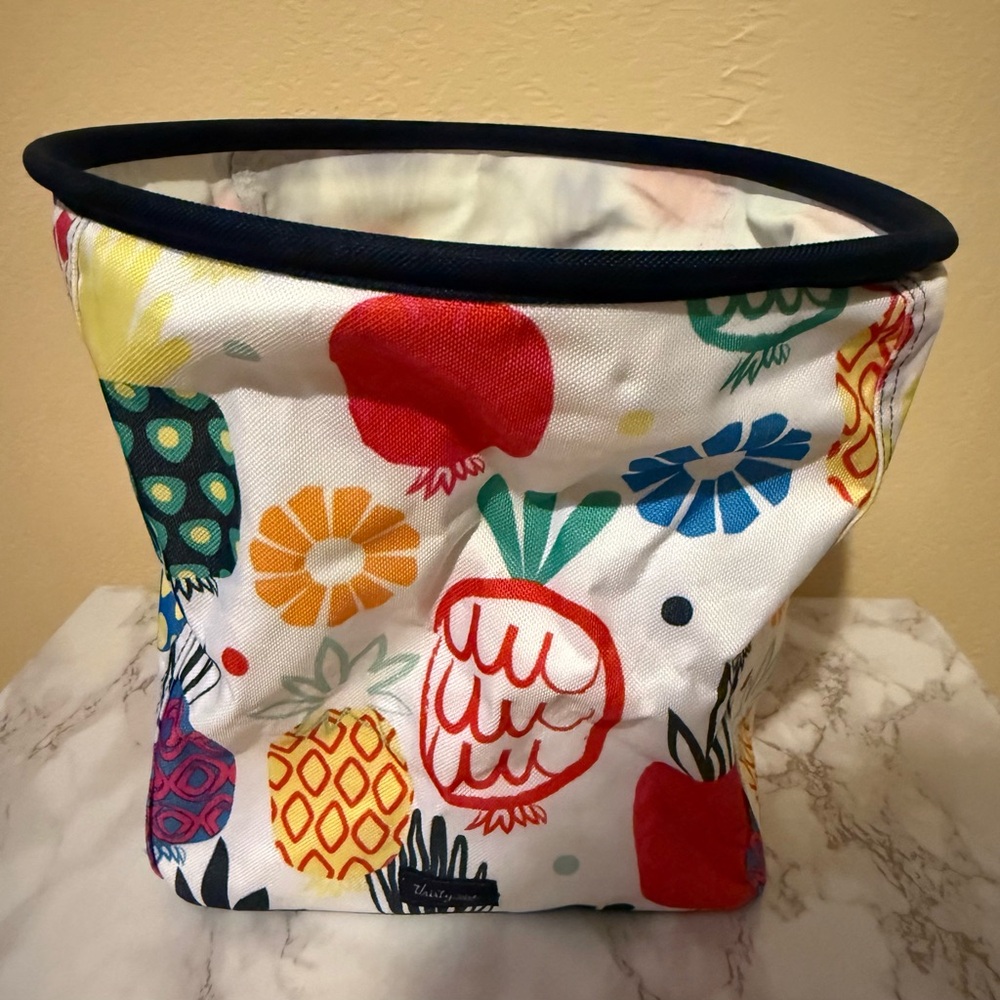 Thirty-One Red and Yellow Patterned Storage Bin/ Collapsible Tote
